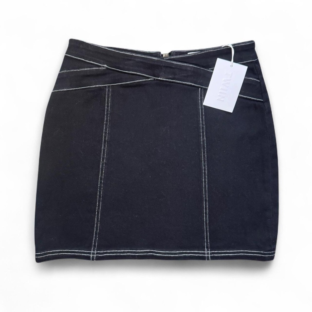 NWT TWIIN x Evil Twin Women's Depart Black Denim Mini Skirt — SMALL